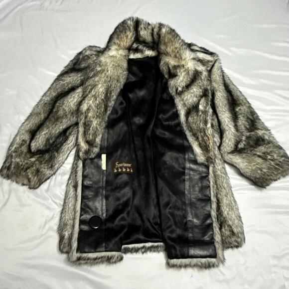 Women’s Vintage 1970’s - 1980’s Faux Fur Coat Union Made Silver Black READ - Picture 3 of 15